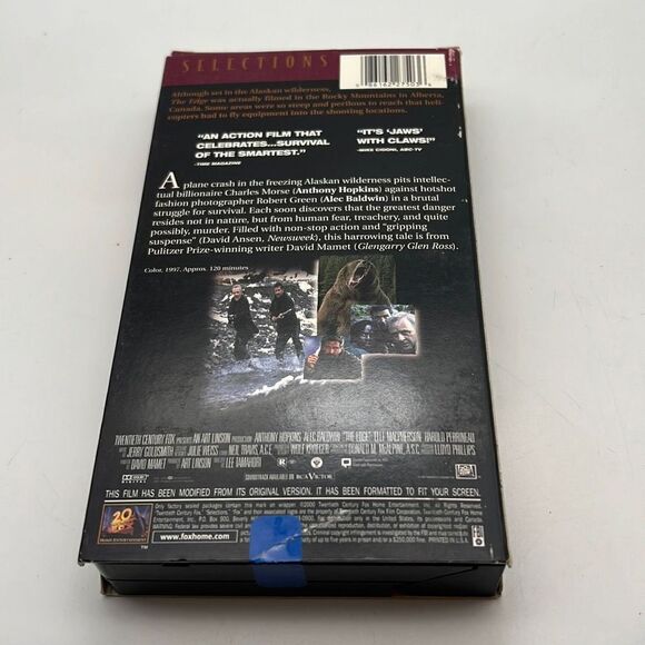 The Edge (VHS, 1998) Selections Anthony Hopkins Alec Baldwin - Picture 2 of 3